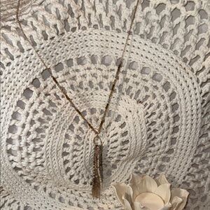 Elegant Gold Tassel Necklace